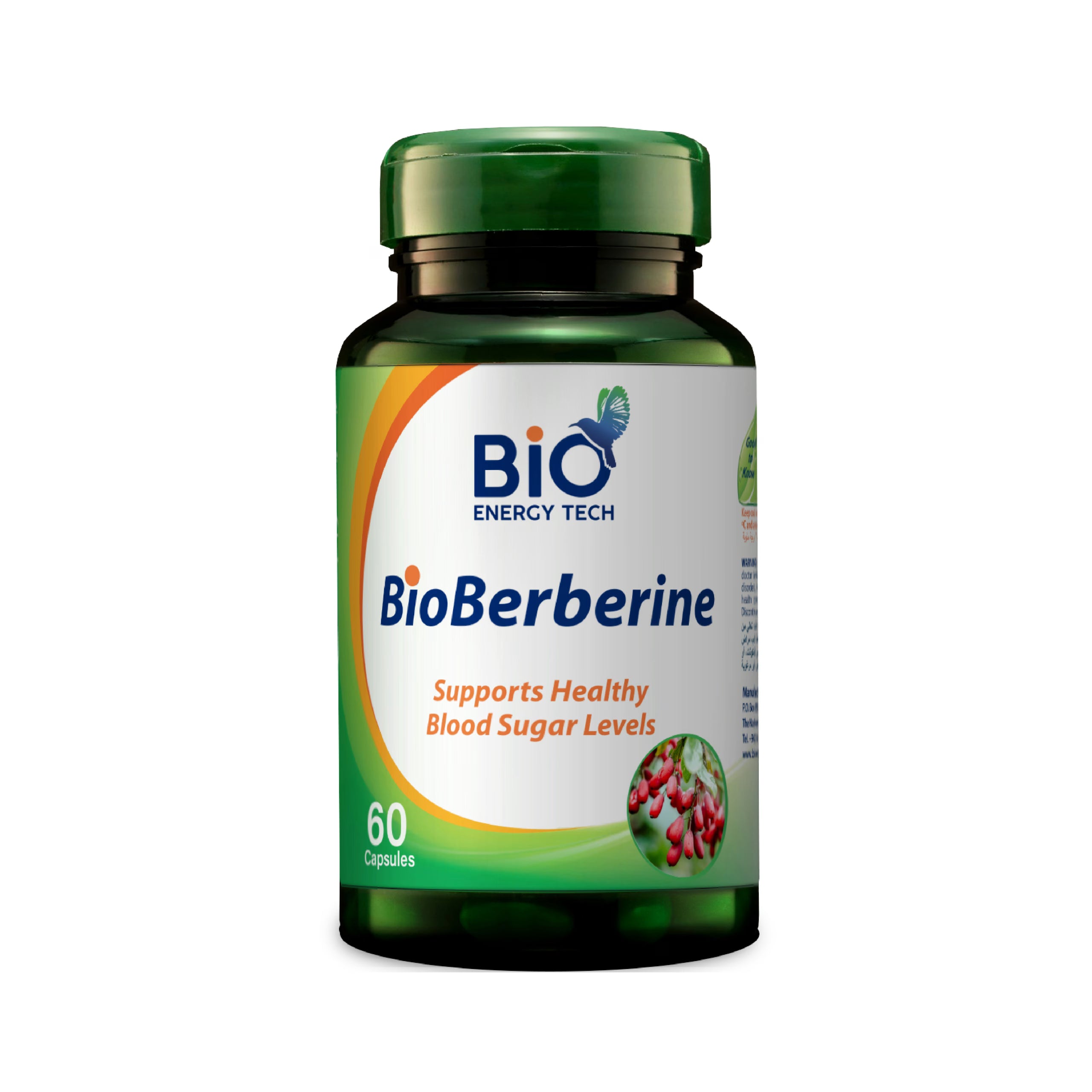 Bio Energy BioBerberine Natural Berberine 500 mg Supplement for Metabolic, Heart & Blood Sugar Support, 30 Capsules, Halal Certified