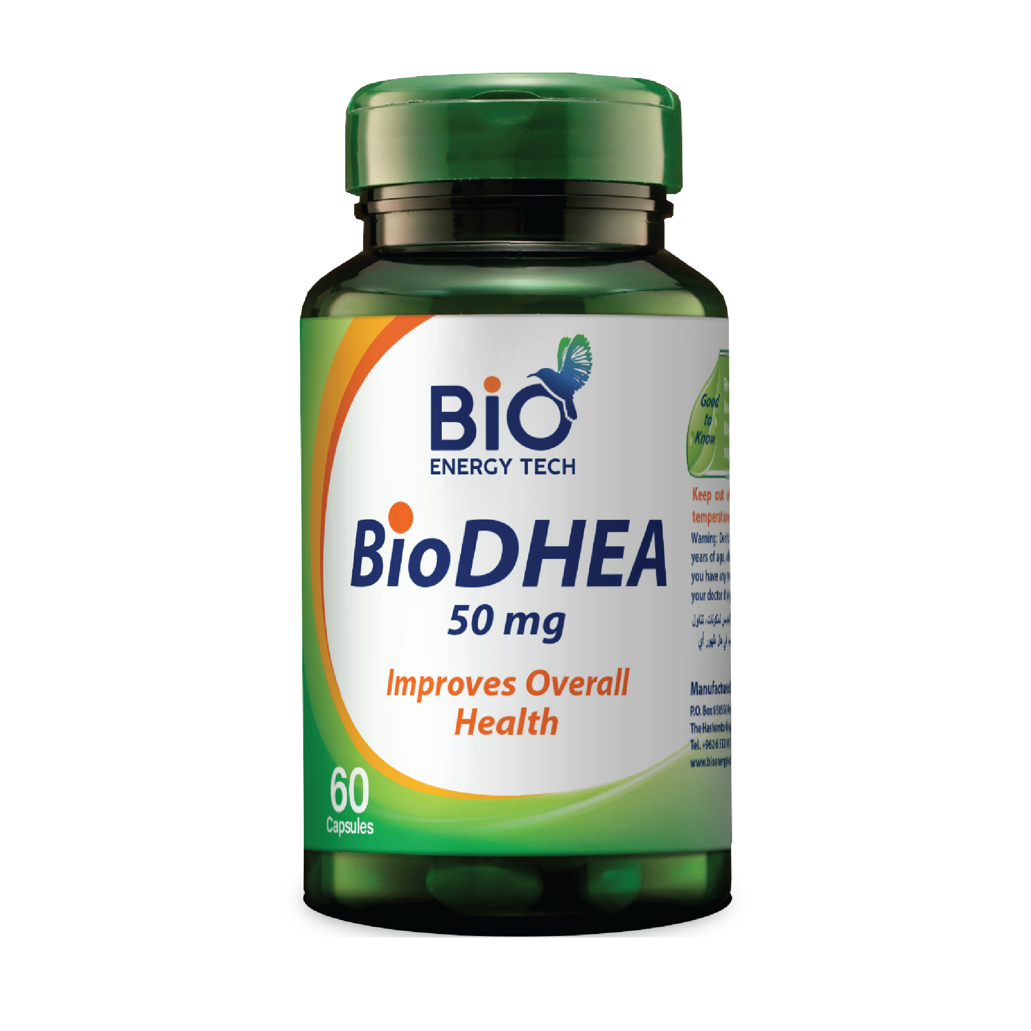 Bio Energy Bio DHEA 50 mg Hormone Balance, Energy & Libido Support Supplement, 60 Capsules, Halal Certified