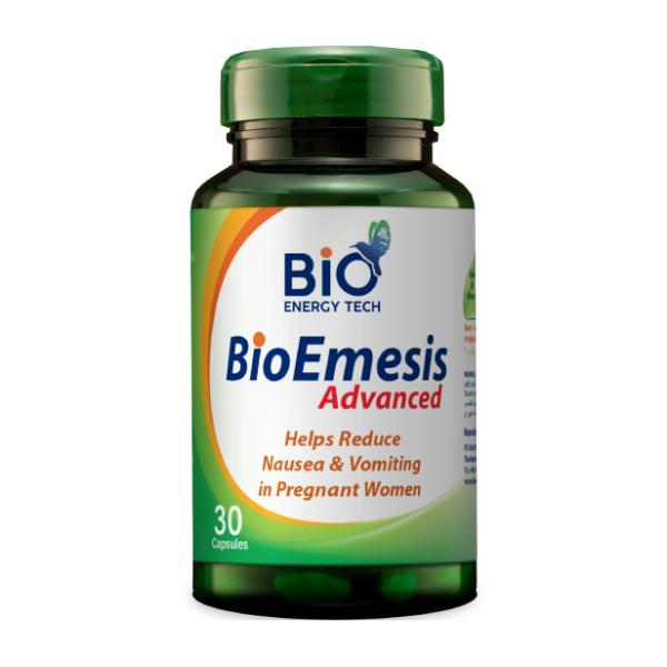 Bio Energy Bio Emesis Advanced Ginger Extract & Vitamin B6 Nausea & Morning Sickness Relief Supplement 30 Capsules Halal Certified