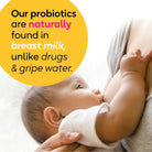 BioGaia Protectis Baby Drops – probiotic supplement for infants to relieve colic, gas, and boost immunity – 5ml bottle available at HealthBoutiqueJO.com

Baby being breastfed with text about probiotics in breast milk.