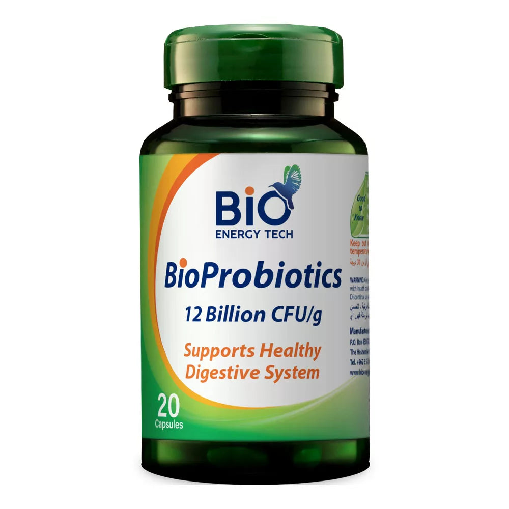 Bio Energy Bio Probiotics – Advanced Probiotic & Prebiotic Capsules for Digestive Health Support | 12 Billion CFU | 20 Capsules | Halal Certified Supplement