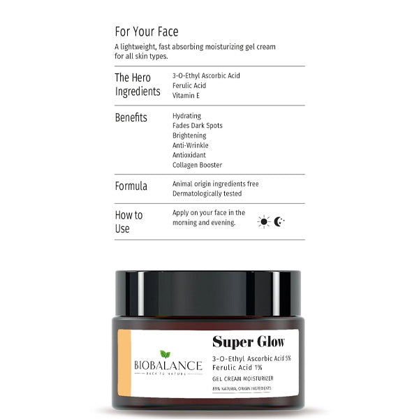 Bio Balance Gel Cream Moisturizer Super Glow 50ml + Free Spatula
