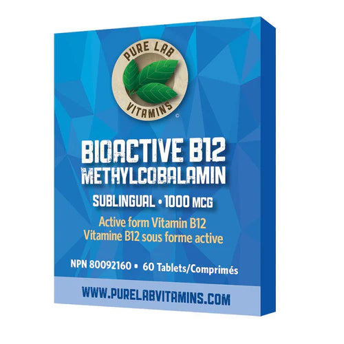 Bioactive Vitamin B12 1000 mcg sublingual 30 tablets for B12 deficiency and nerve support