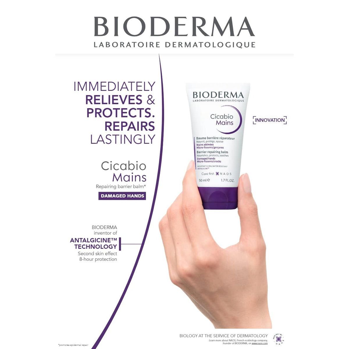 Bioderma Cicabio Mains 50ml repairing hand cream dry damaged skin hydration Health Boutique