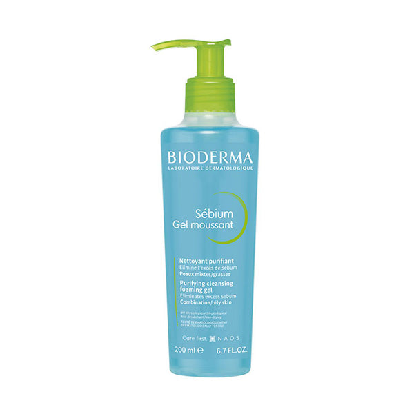 Bioderma Sebium Gel Moussant 200ml oily combination skin face wash foaming cleanser sebum control Bioderma Health Boutique