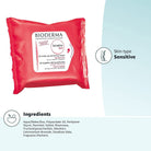 Bioderma Sensibio H2O Micellar Makeup Removing Wipes 25 count sensitive skin cleansing wipes Health Boutique