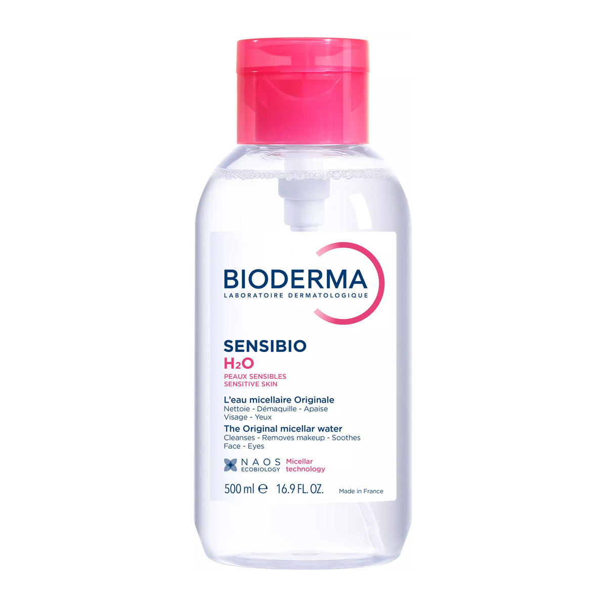 Bioderma Sensibio H2O Micellar Water 500ml pump makeup removing solution sensitive skin Health Boutique