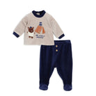 Chicco Boys Dark Blue Applique Smock with Legging 3 Months