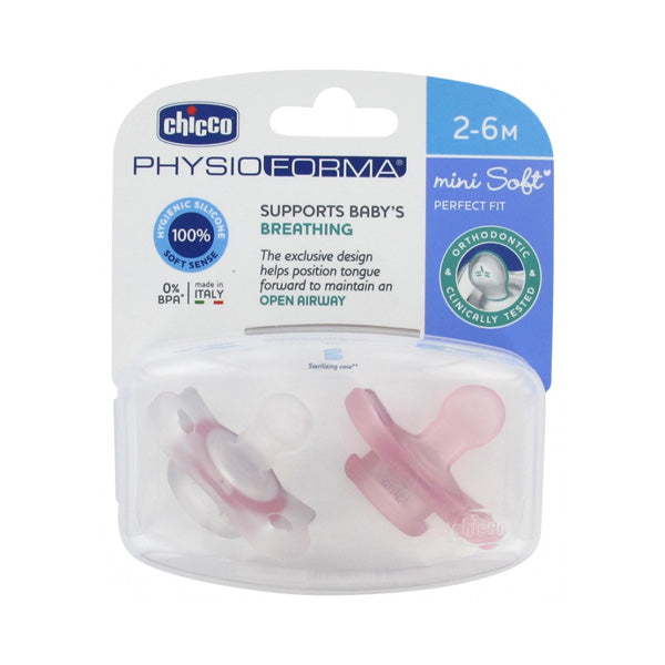 Chicco Mini Soft Soother Sil 2-6m 2pcs C