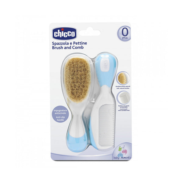 Chicco New Born Brush And Comb Light Blue