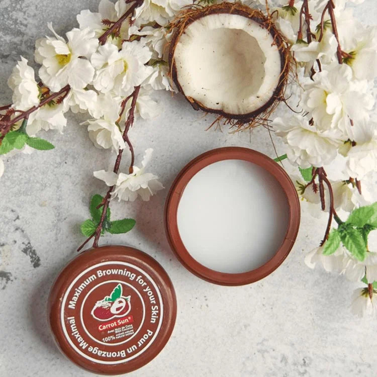 Carrot Sun Tanning Coconut Cream moisturizing tanning cream with coconut oil Health Boutique