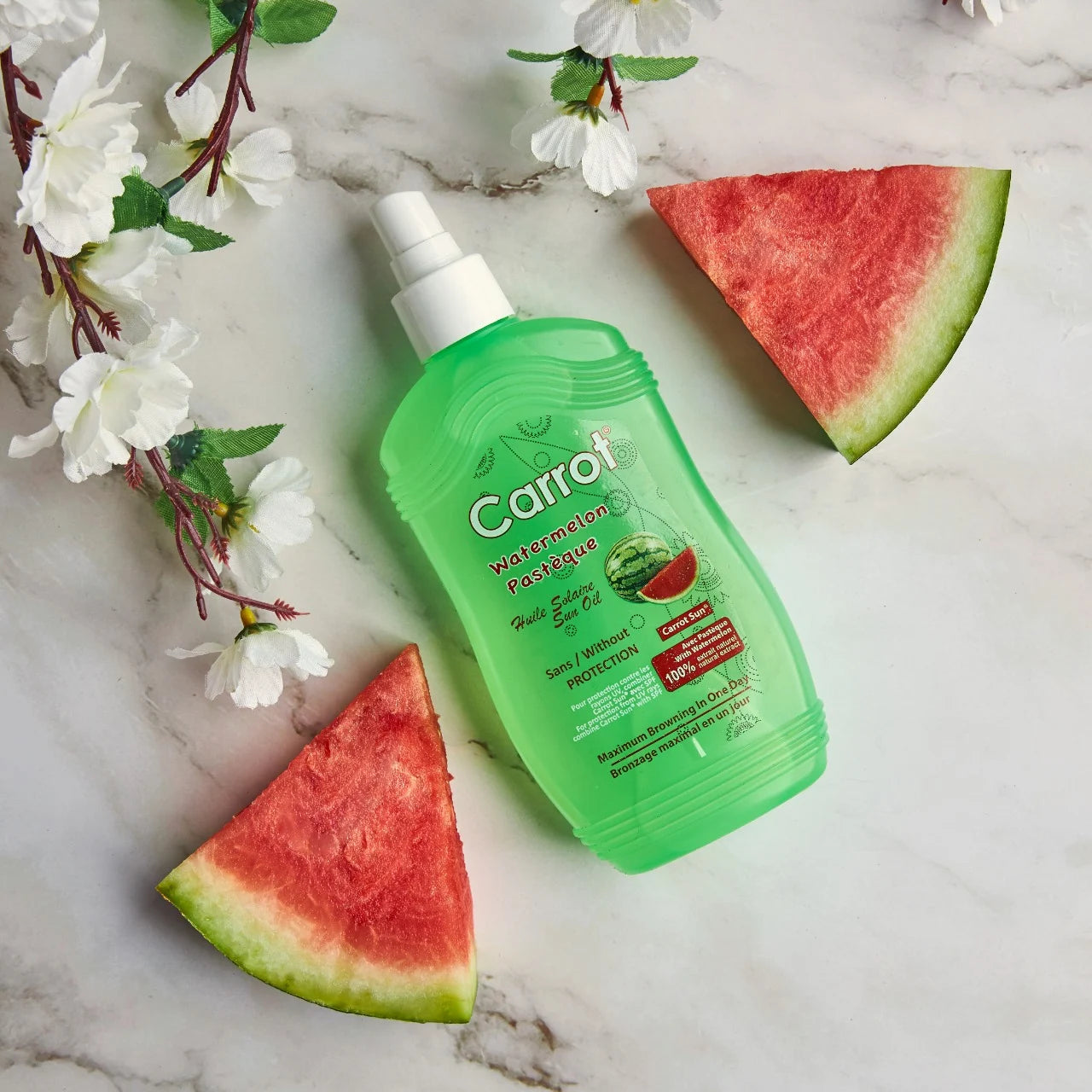 Carrot Sun Tanning Watermelon Oil Spray moisturizing tanning oil with watermelon seed Oil Health Boutique