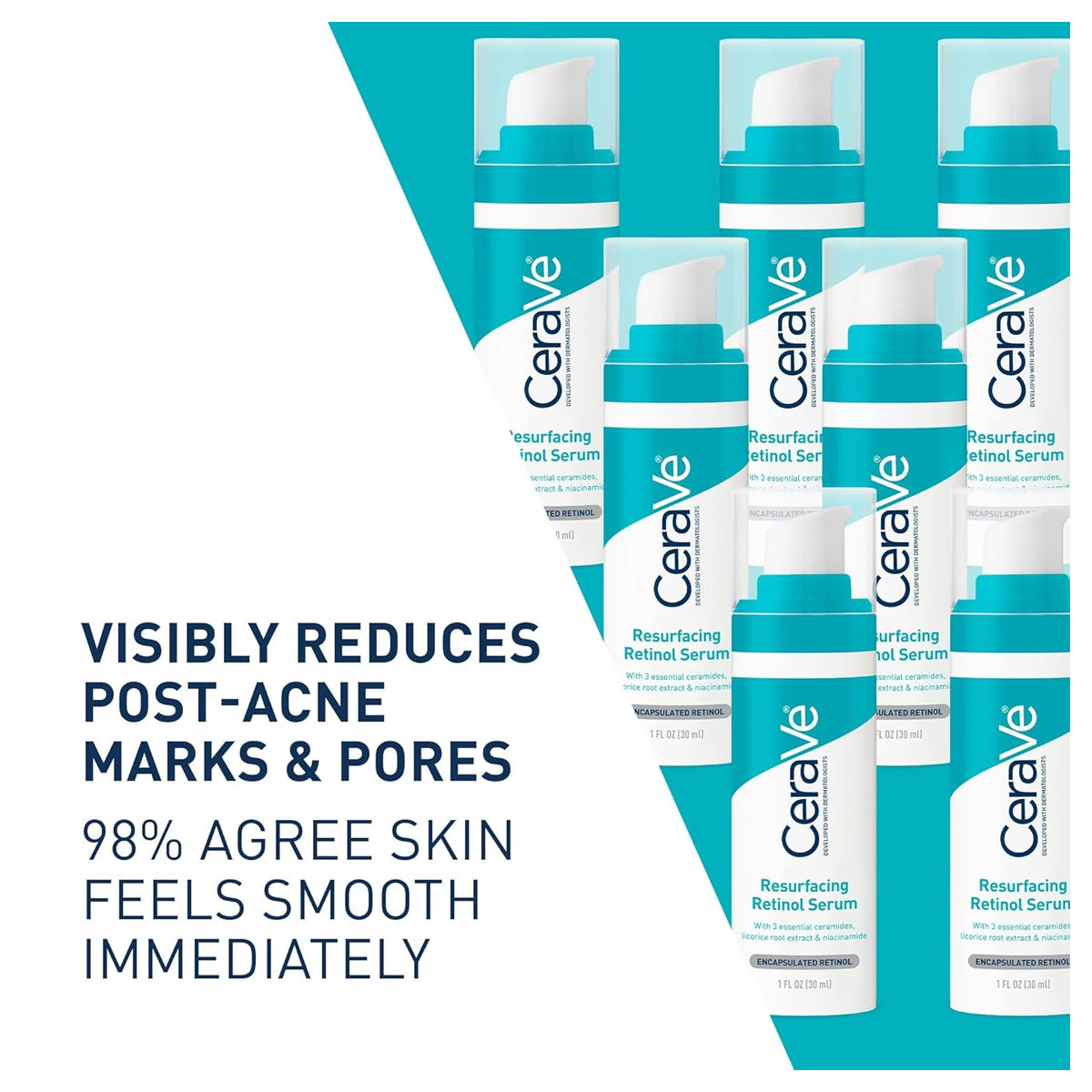 CeraVe retinol niacinamide ceramide resurfacing serum 30ml acne marks pores skin texture Health Boutique