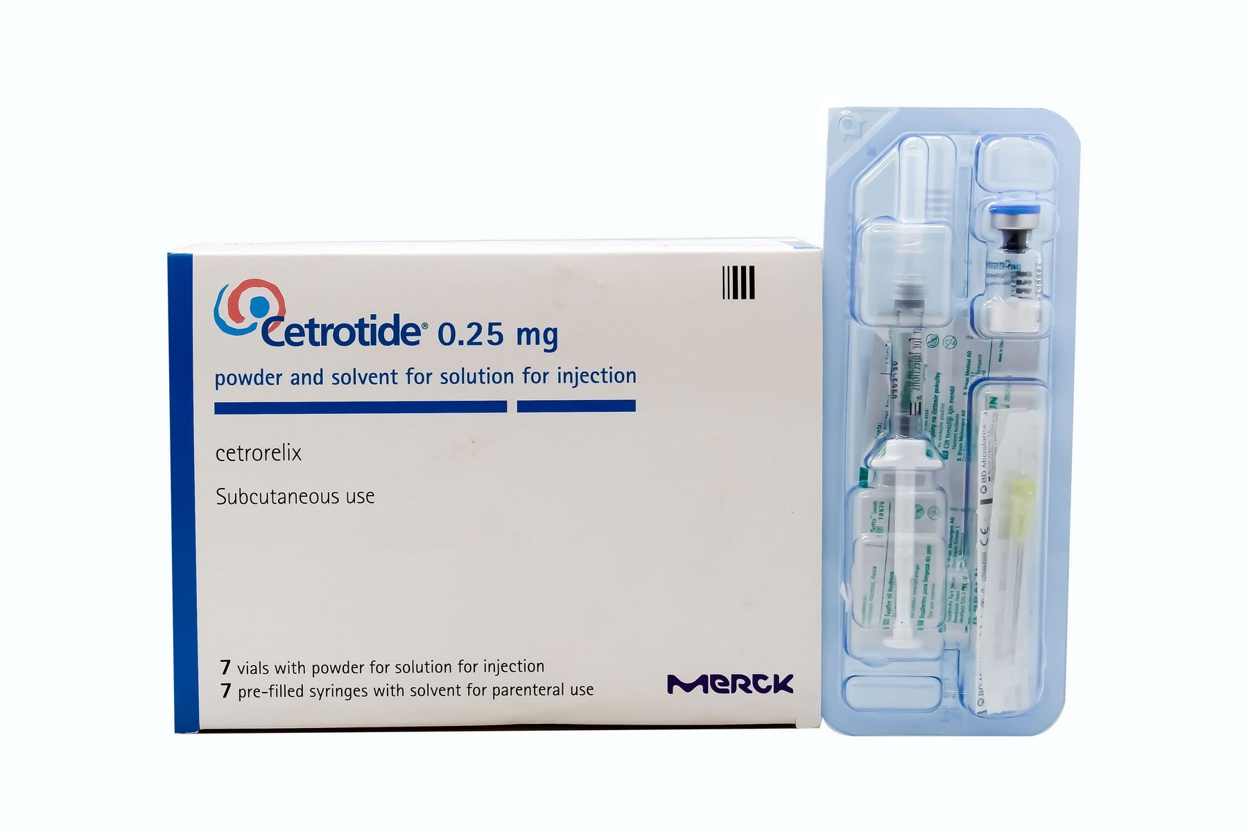 Cetrotide 0.25mg vial 7 cetrorelix injection IVF ovulation control support medicine