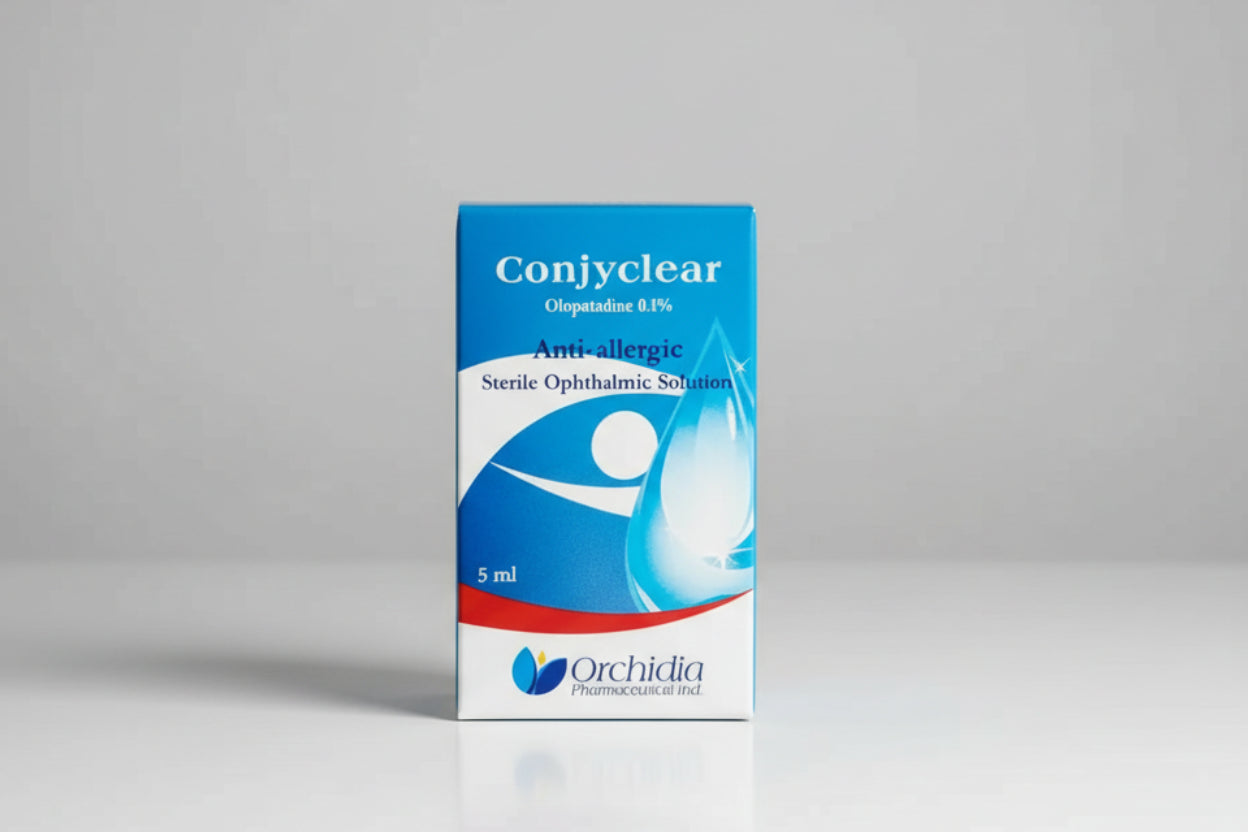 Conjyclear 5 ml olopatadine anti allergy ophthalmic eye drops bottle