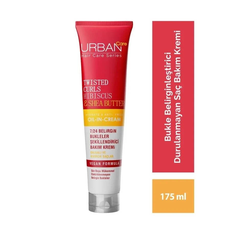Urban Care Twisted Curls Hibiscus & Shea Butter Leave-In Hair Cream 175ml for Defined Curls and Moisture