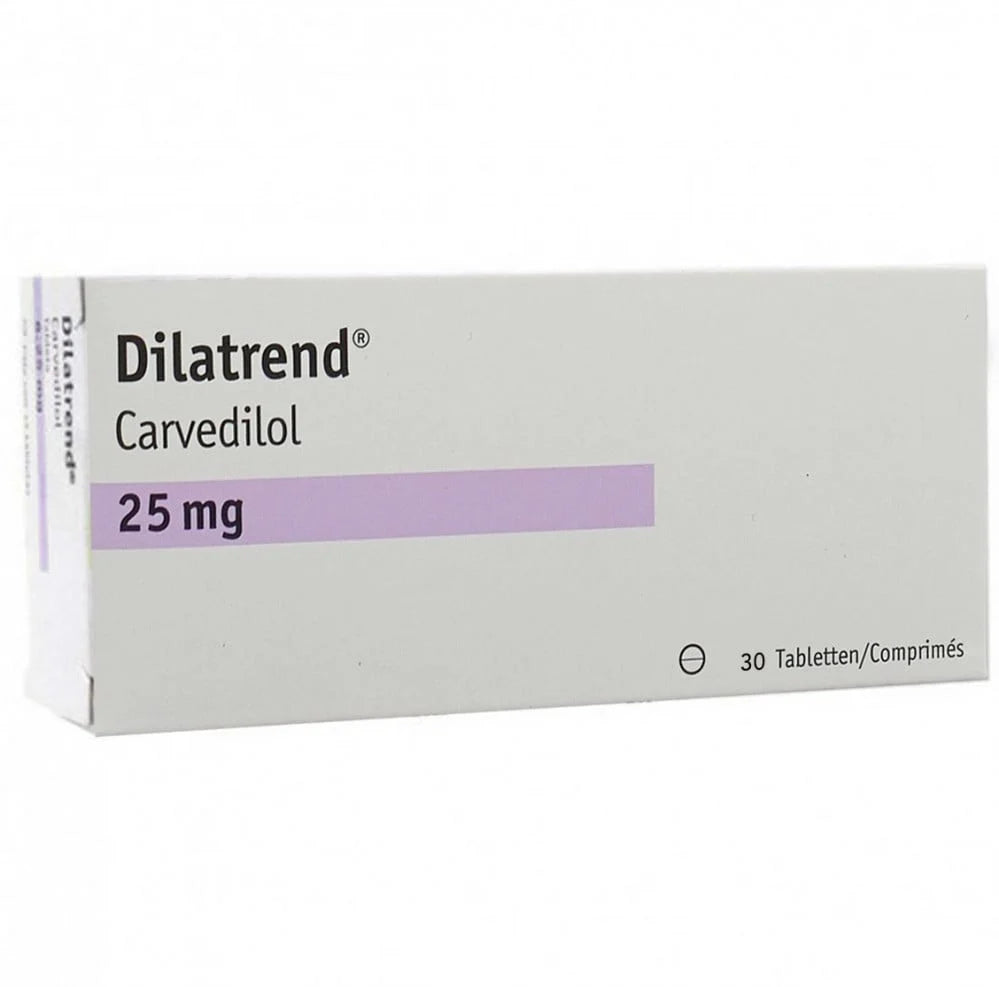Dilatrend 25 mg carvedilol blood pressure tablets 30