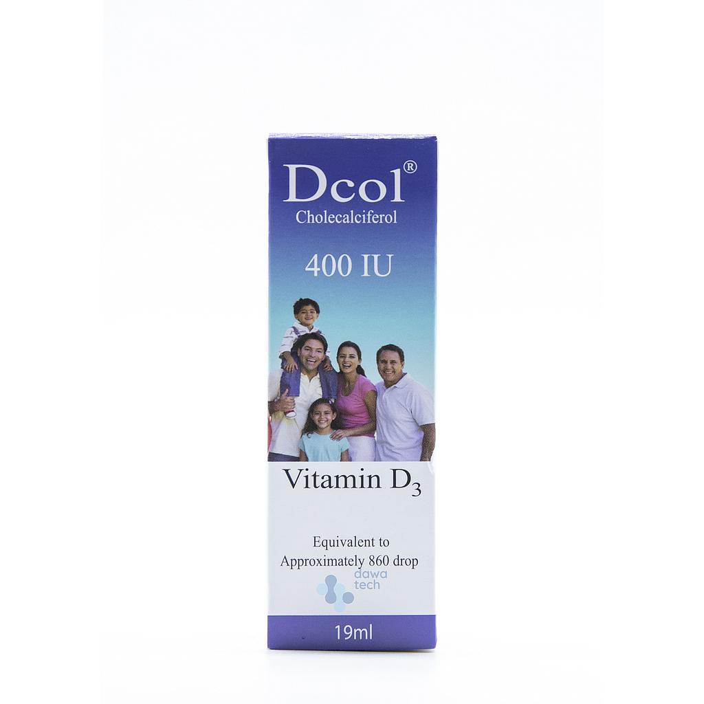 Dcol vitamin D3 drops 400 IU infant supplement cholecalciferol bone development calcium absorption immunity baby drops 19ml Health Boutique