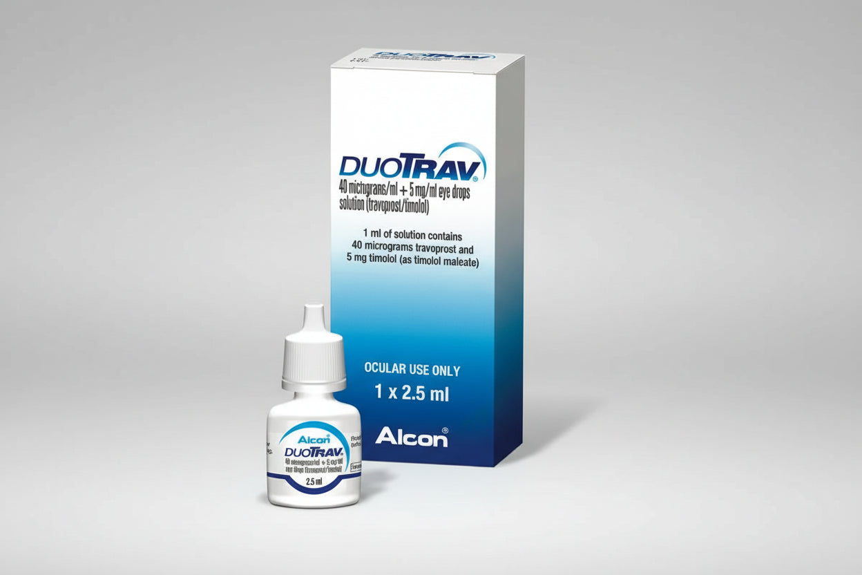 Dutrav eye drops 2.5 ml travoprost timolol ophthalmic solution for glaucoma