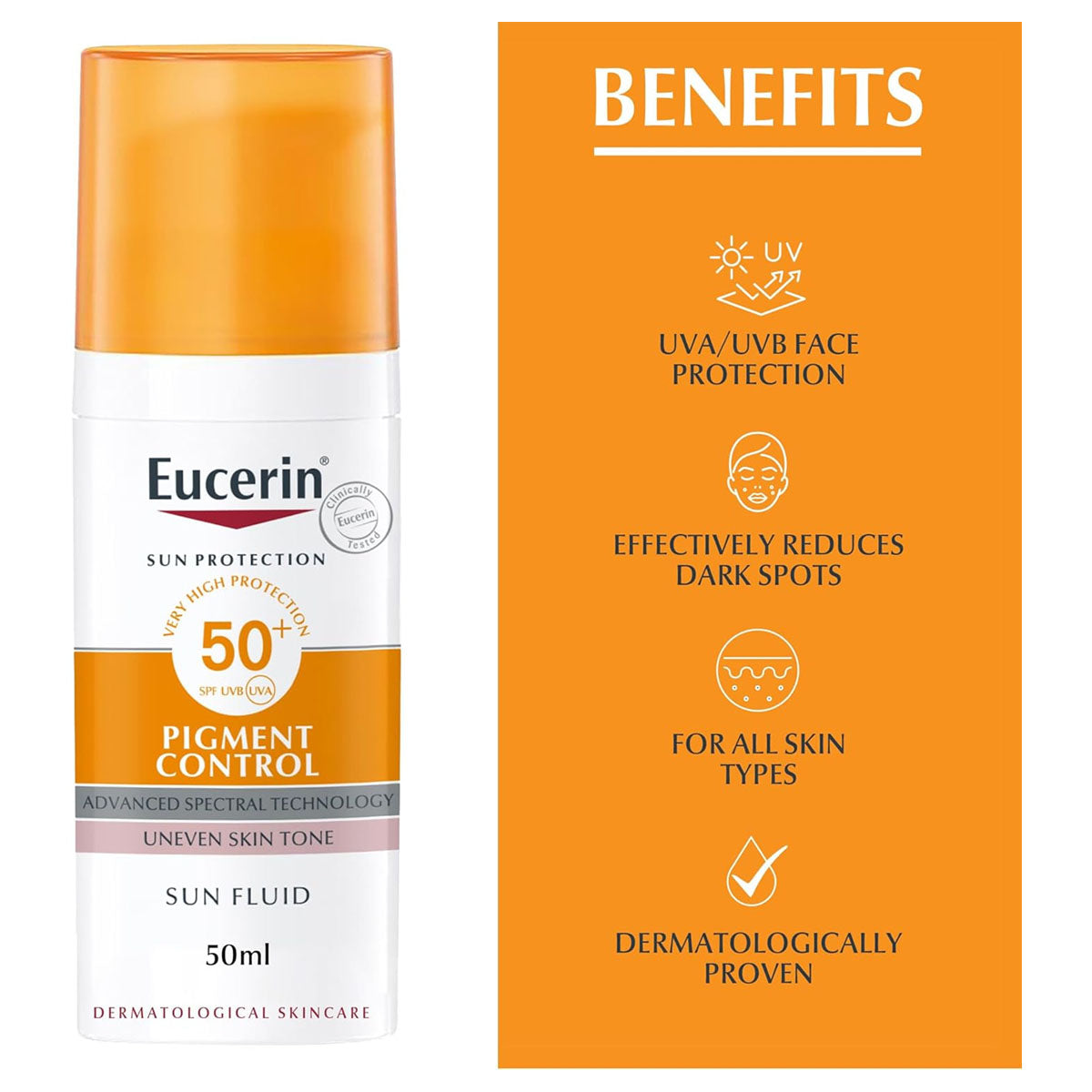 Eucerin Sun Pigment Control Thiamidol SPF50+ facial fluid sunscreen Health Boutique