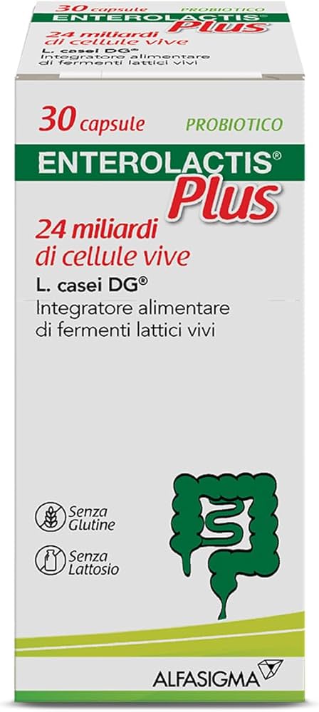 Enterolactis Plus 24 billion probiotic capsules 30 digestive gut health supplement