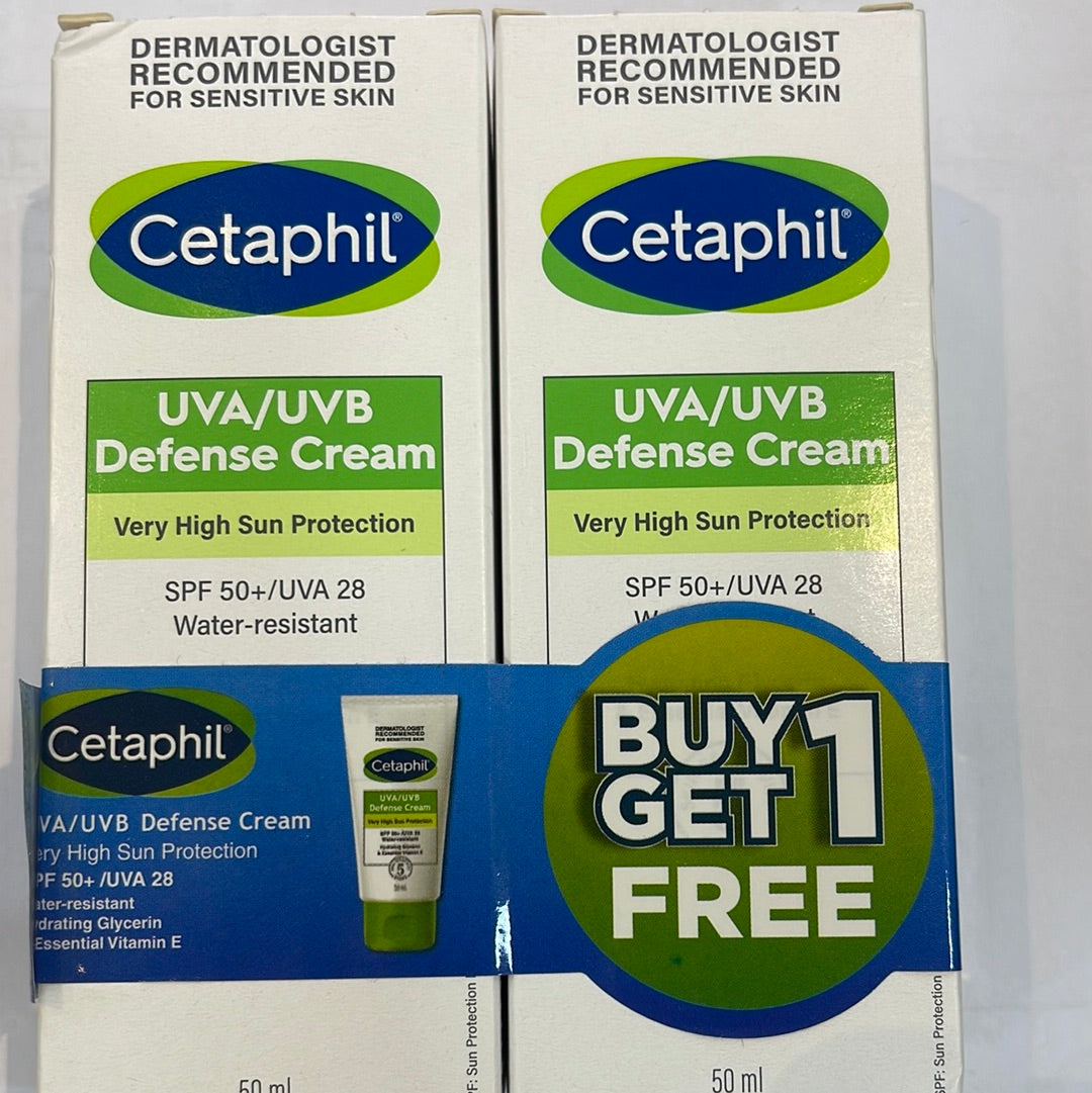 Cetaphil uva/uvb defense cream spf 50+ sunblock 