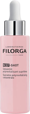Filorga NCEF Shot 30ml Supreme Poly-Revitalising Concentrate Serum bottle – intense anti-aging treatment for radiance, wrinkles & firmness, available at HealthBoutiqueJo.com