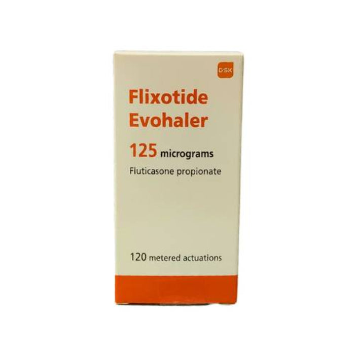 Flixotide Evohaler 125 mcg 60 doses fluticasone propionate inhaled corticosteroid asthma preventer inhaler