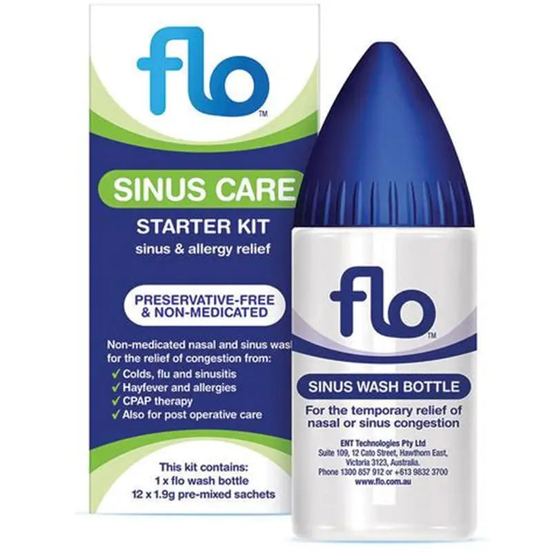 Flo Sinus Care starter kit 12 sachets plus 100 refill sachets for nasal irrigation