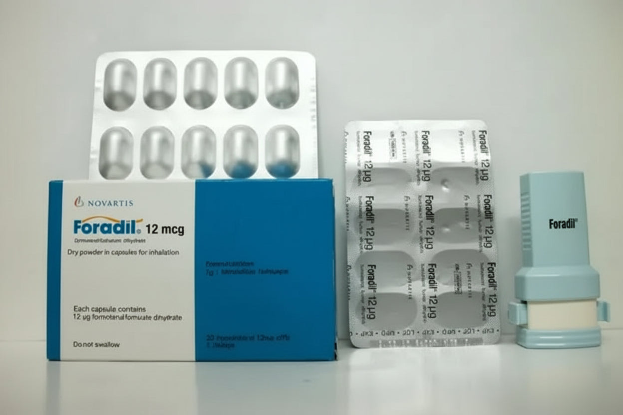 Foradil 12 mcg 30 inhalation capsules formoterol fumarate long acting bronchodilator