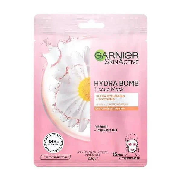Garnier Hydra Bomb Super Hydrating Soothing Mask hydrates dry skin Health Boutique