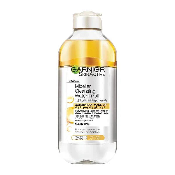 Garnier Micellar Oil-Infused Cleansing Water 400ml removes waterproof makeup gently Health Boutique