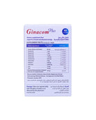 Ginacom Plus tablets ginkgo biloba ginseng memory focus energy B vitamins zinc iron supplement cognitive support Health Boutique