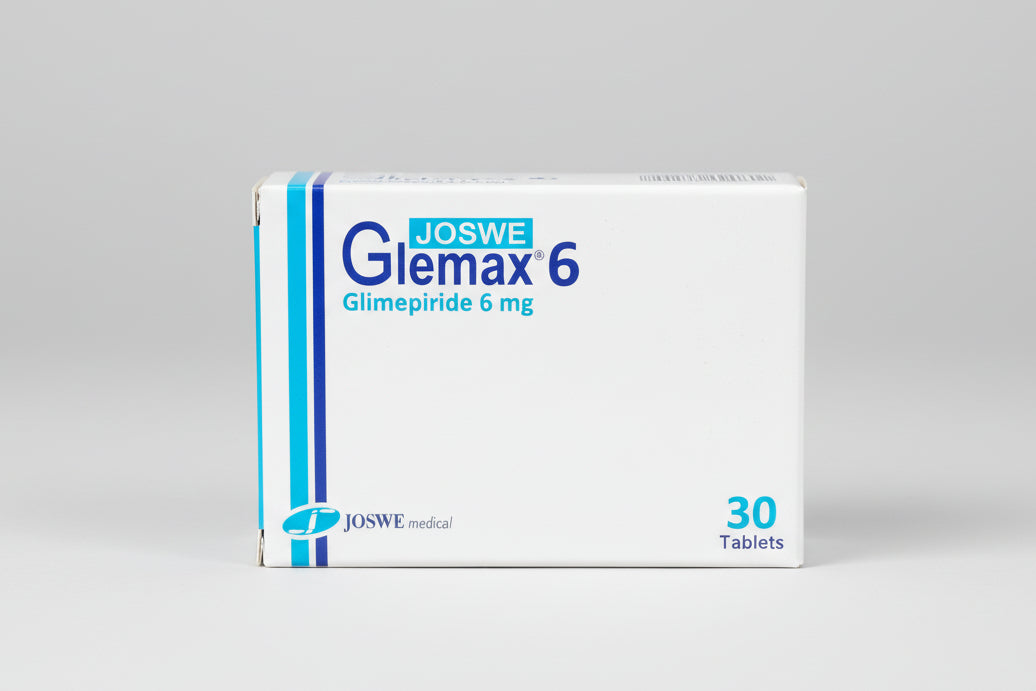 Glemax 6 mg 30 tablets glimepiride type 2 diabetes medication