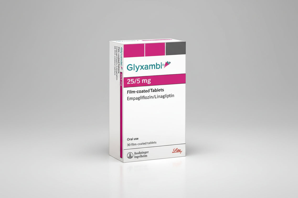 Glyxambi 25/5mg Tablet 30 empagliflozin linagliptin oral medicine for type 2 diabetes blood sugar support