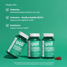 Goli Nutrition Pre+Post+Probiotics Gummies Zero Sugar 60 – vegan gummies with prebiotics, probiotics & postbiotics for gut health, available at HealthBoutiqueJo.com with fast delivery Jordan, Gulf, Gcc, Israel