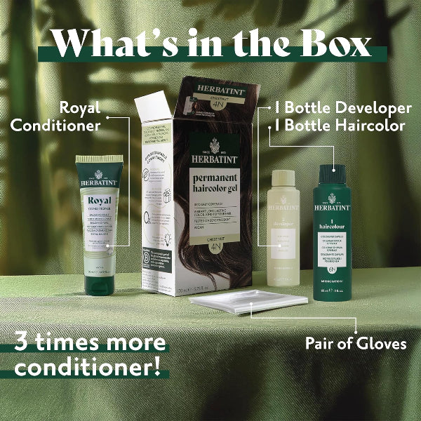 Herbatint Permanent Haircolour Gel 4N Chestnut 170 ml – Natural, ammonia-free brown hair color gel for grey coverage available at HealthBoutiqueJo.com Jordan