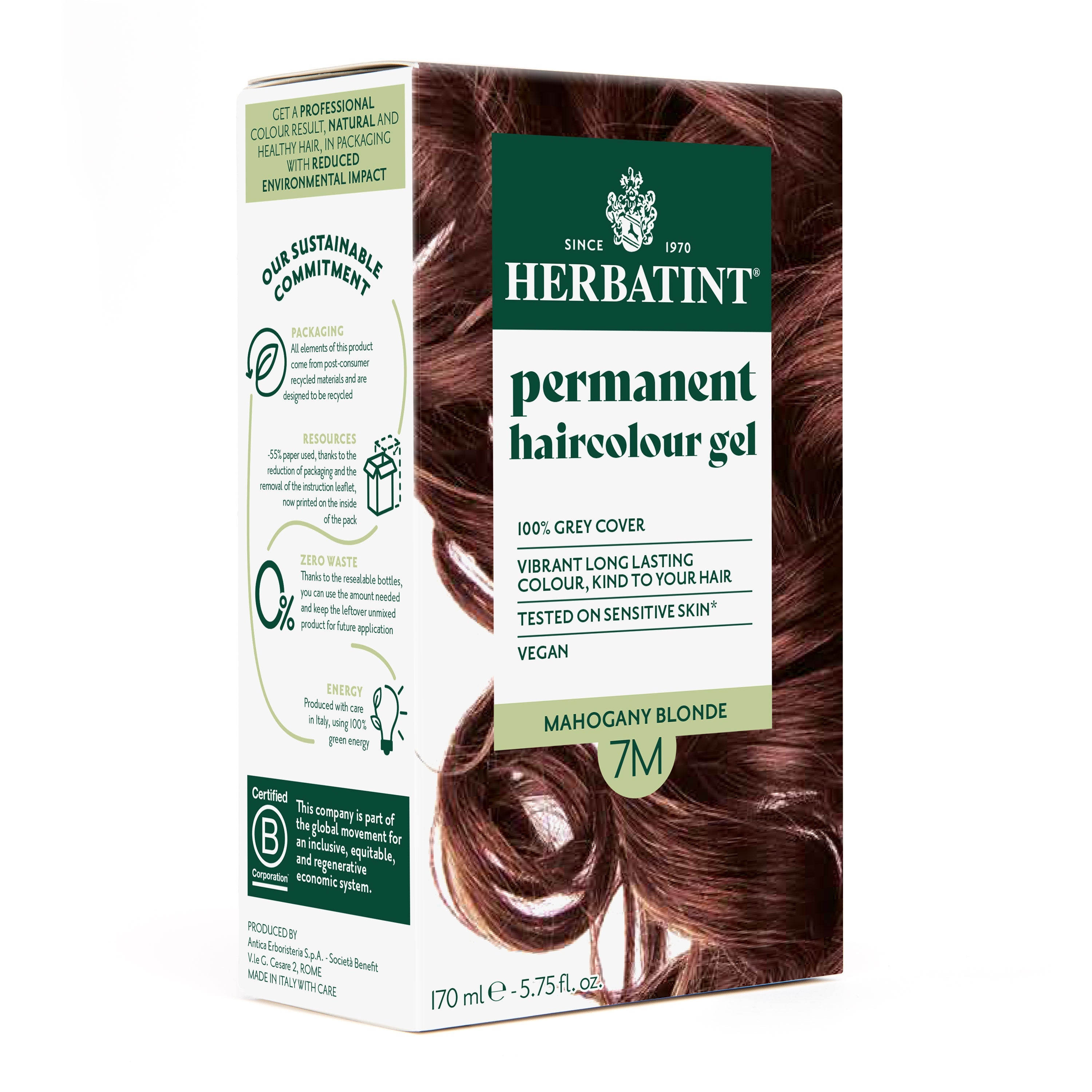 Herbatint 7M mahogany blonde ammonia-free permanent hair dye gel 170ml warm reddish tones Health Boutique
