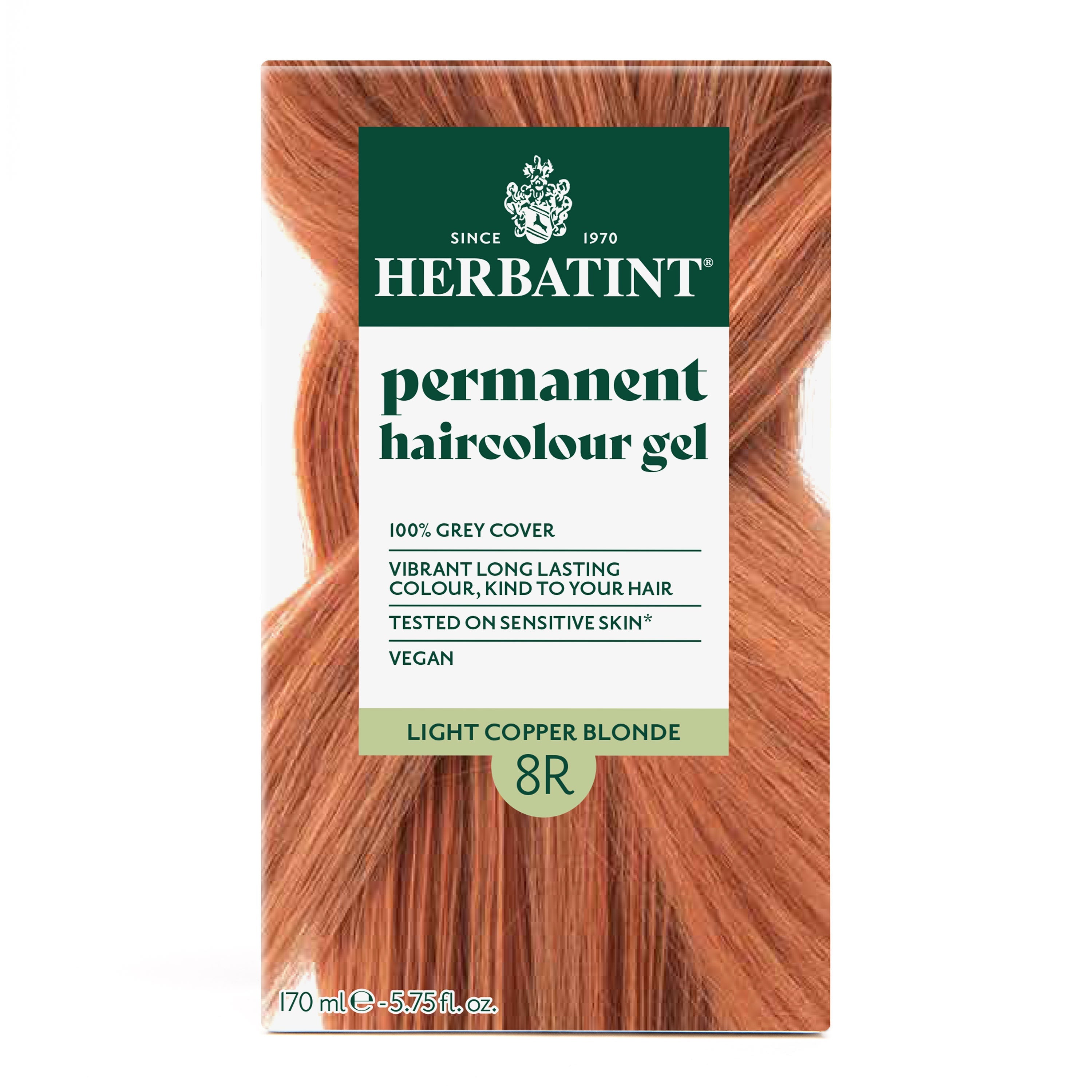 Herbatint 8R light copper blonde ammonia-free permanent hair dye gel 170ml warm radiant copper tones Health Boutique