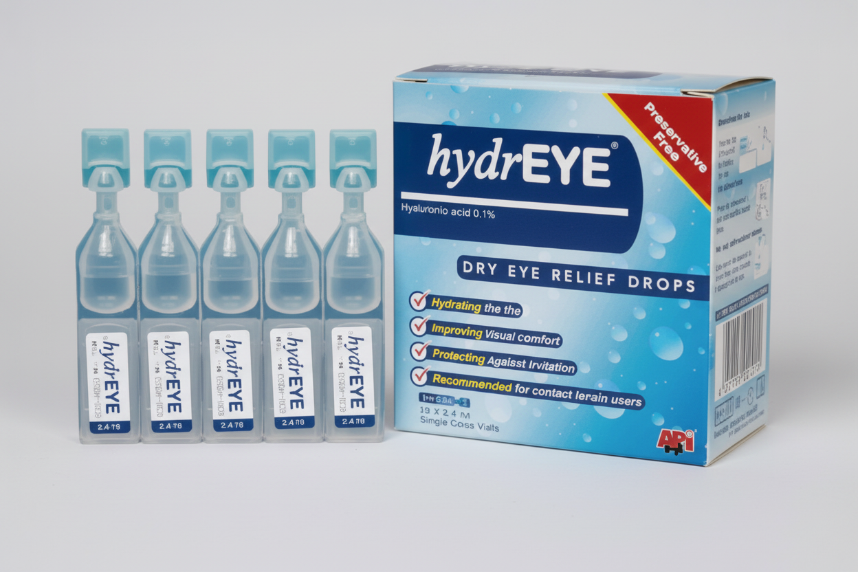 Hydreye SDU eye drops 30x0.4ml preservative free artificial tears dry eye relief lubricating eye drops sensitive eyes Health Boutique