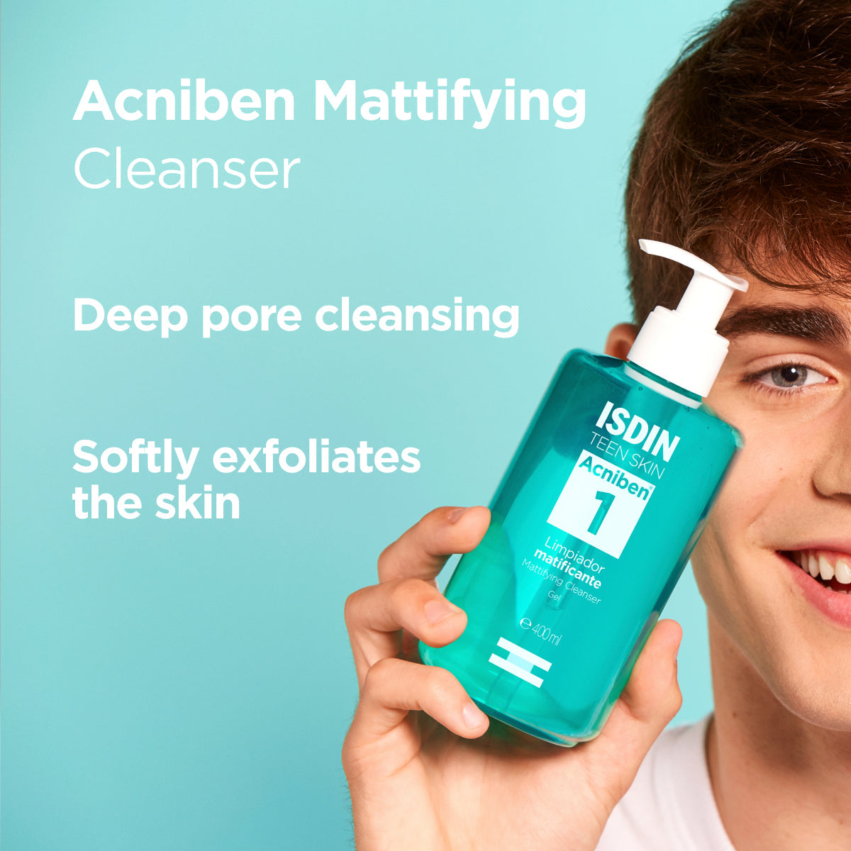 ISDIN Acniben Mattifying Cleanser 400ml salicylic acid zinc PCA oily skin face wash acne cleanser Health Boutique