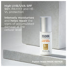 ISDIN Fusion Water Magic Repair SPF 50 50ml DNA repair sunscreen hyaluronic acid peptides face fluid Health Boutique