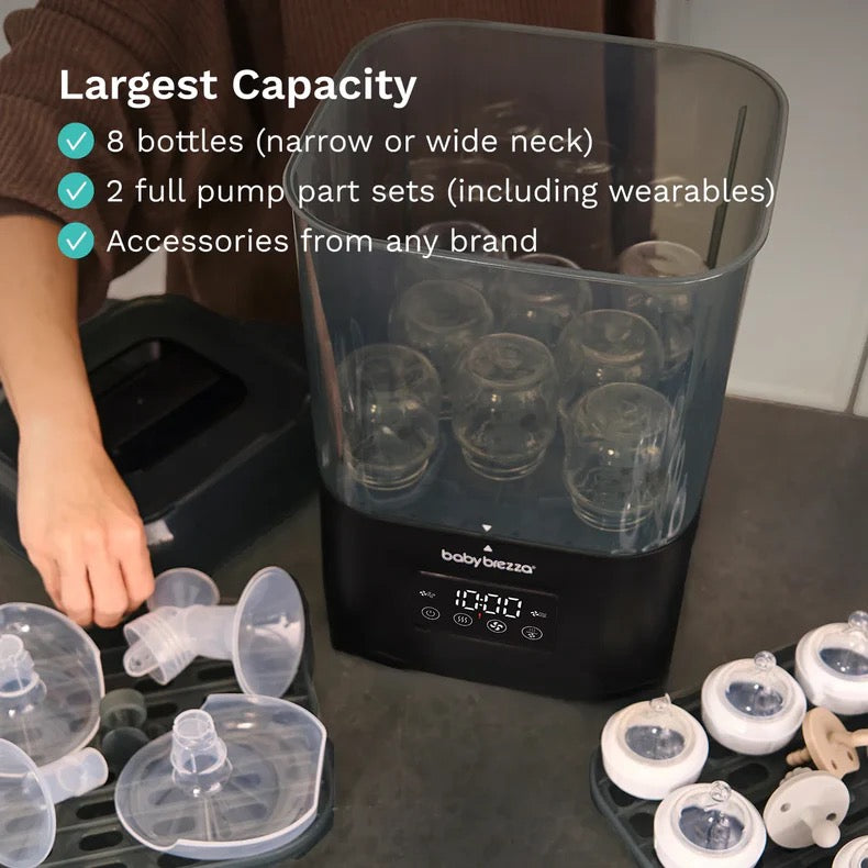 Baby Brezza - SuperQuick™  10 Minute Baby Bottle Sterilizer And Dryer | Matte Black
