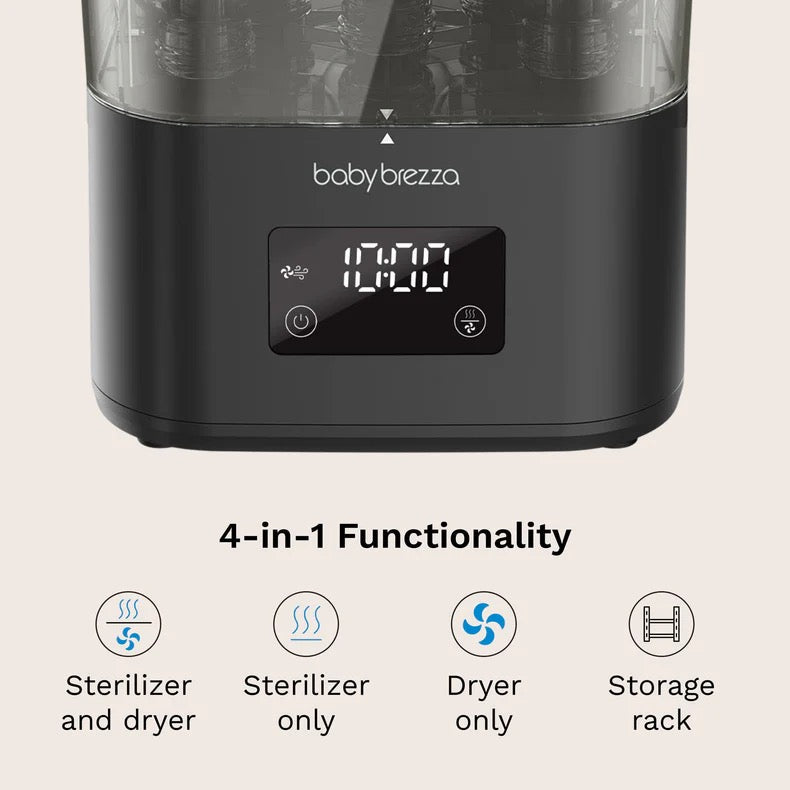 Baby Brezza - SuperQuick™  10 Minute Baby Bottle Sterilizer And Dryer | Matte Black