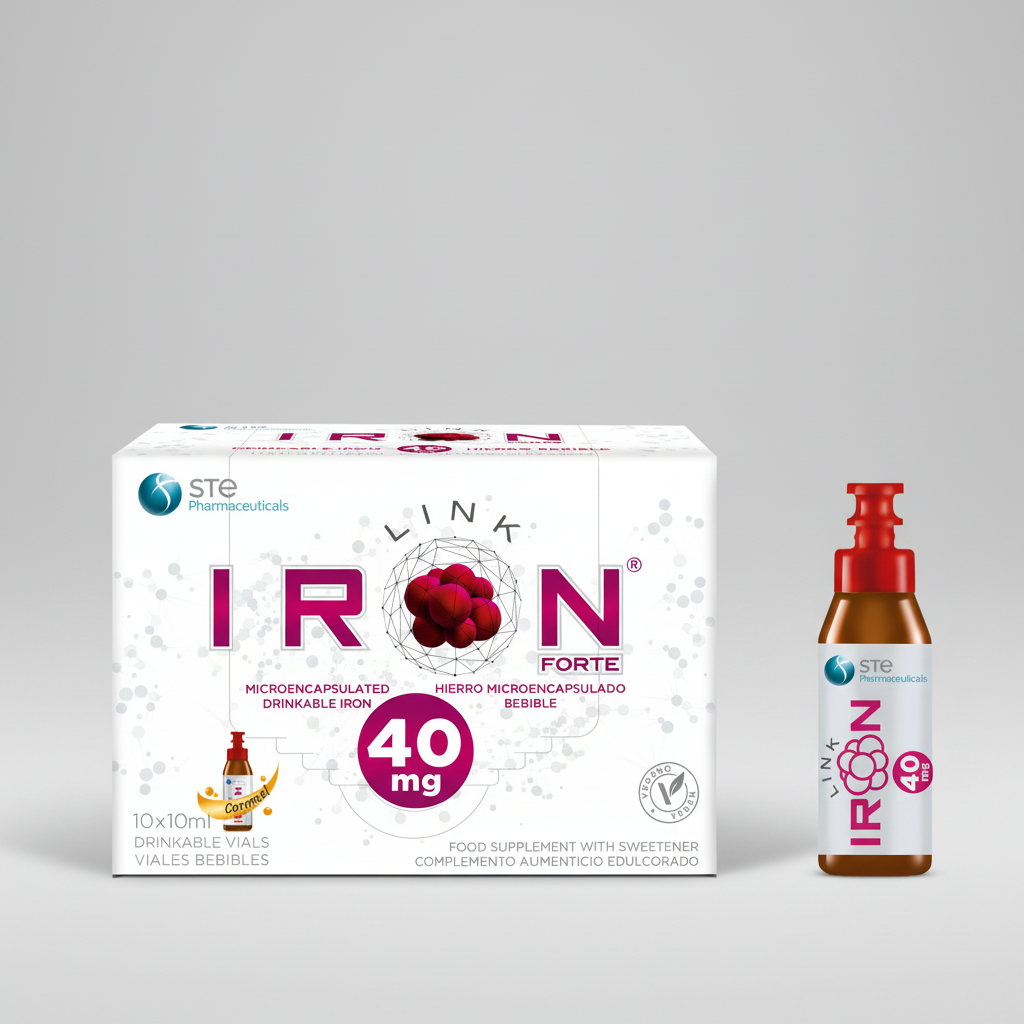 Ironlink Forte ferric saccharate 40mg drinkable iron vials 10 anemia iron deficiency liquid supplement Health Boutique