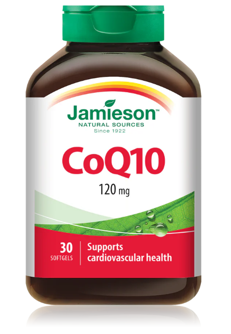 Jamieson CoQ10 120mg supplement heart health energy antioxidant cellular support capsules Health Boutique