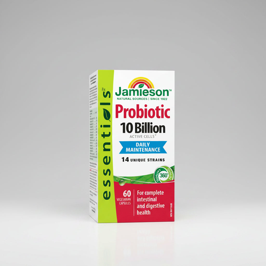 Jamieson probiotic 10 billion capsules gut health digestion immune support daily microbiome supplement Health Boutique