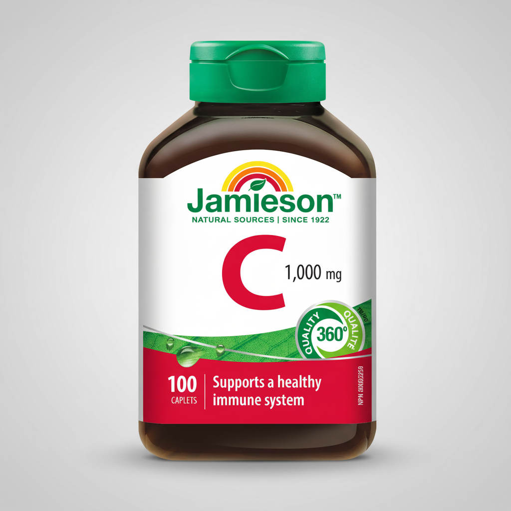 Jamieson vitamin C 1000 mg supplement immune support antioxidant collagen skin health tablets Health Boutique