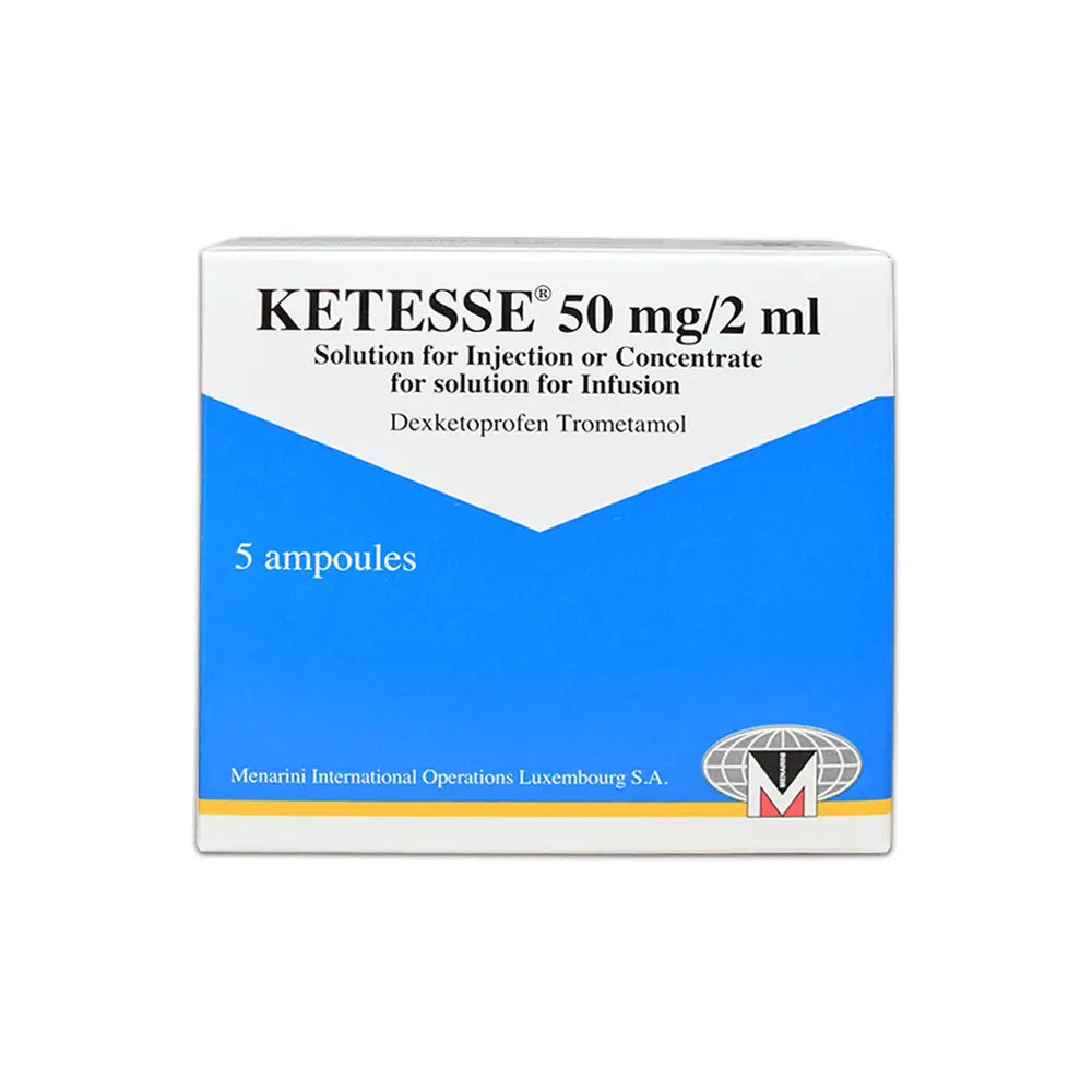 Ketesse 50 mg/2 ml 5 ampoules dexketoprofen injectable solution box