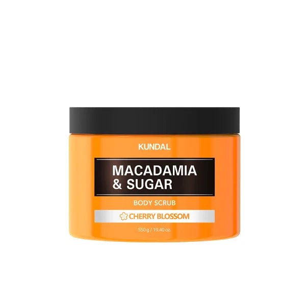 Kundal Macadamia Sugar Body Scrub Cherry Blossom 550g gently exfoliates rough skin Health Boutique